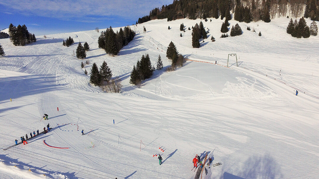 Blick auf die Sonnenhang Piste